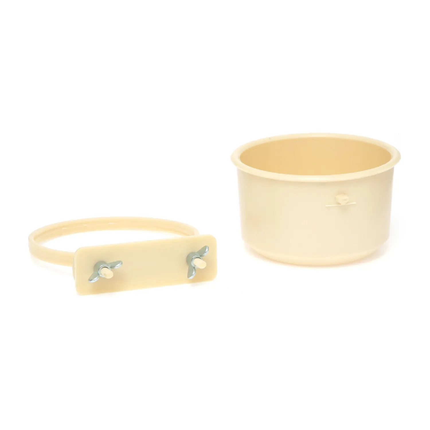Caneca Plastica com trava Kakatoo Bege detalhe